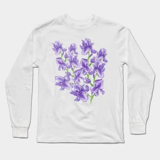 FLOWERS Irises-Bouquet of irises-Beautiful irises Long Sleeve T-Shirt